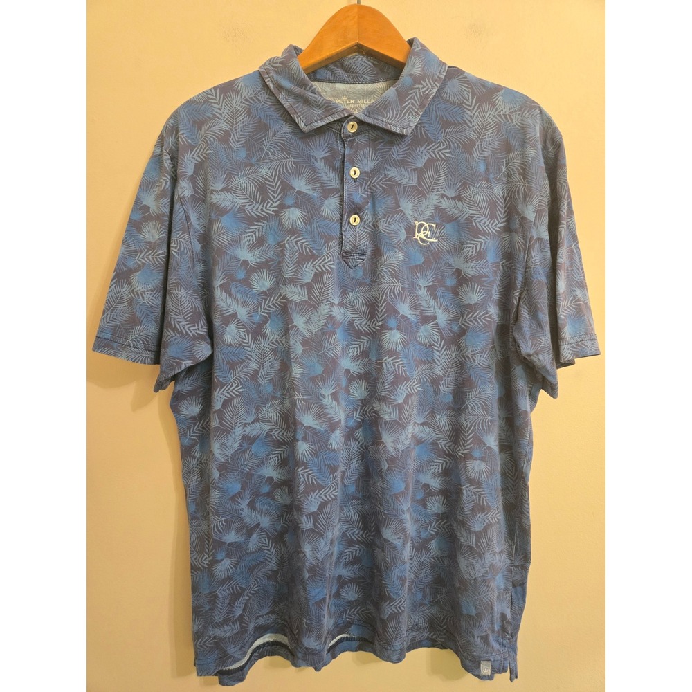 Peter Millar Seaside Best Fronds Polo Mens L Lakeside Country Club Golf